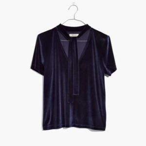 Madewell Velvet Tie-Neck Top
